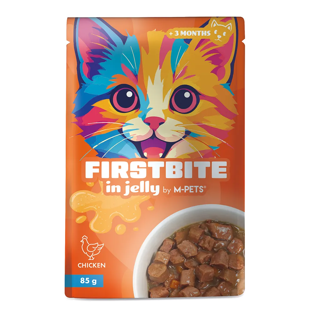 M-PETS Firstbite Chicken in Jelly Wet Food Pouches for Cats 85G