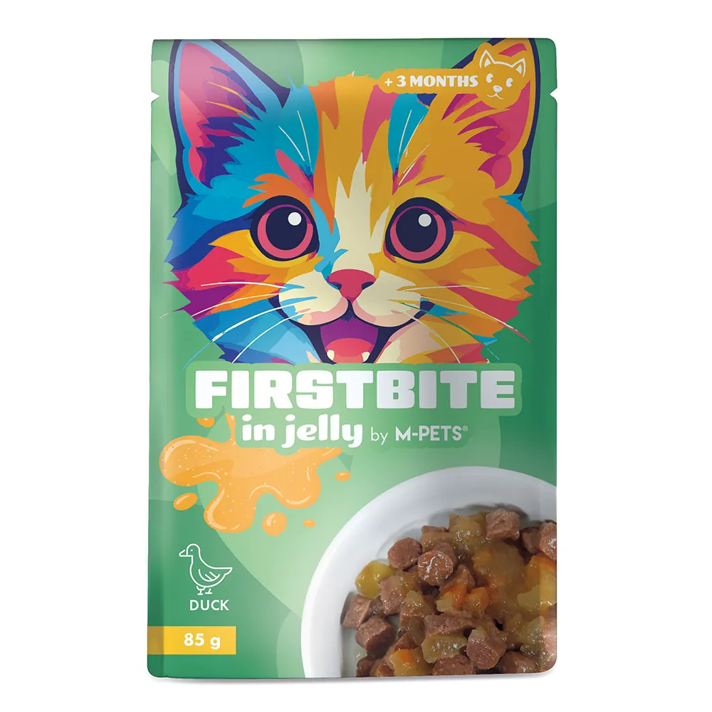 M-PETS Firstbite Duck in Jelly Wet Food Pouches for Cats 85G
