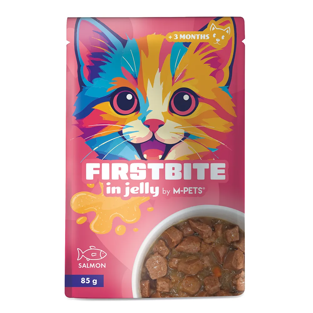 M-PETS Firstbite Salmon in Jelly Wet Food Pouches for Cats 85g