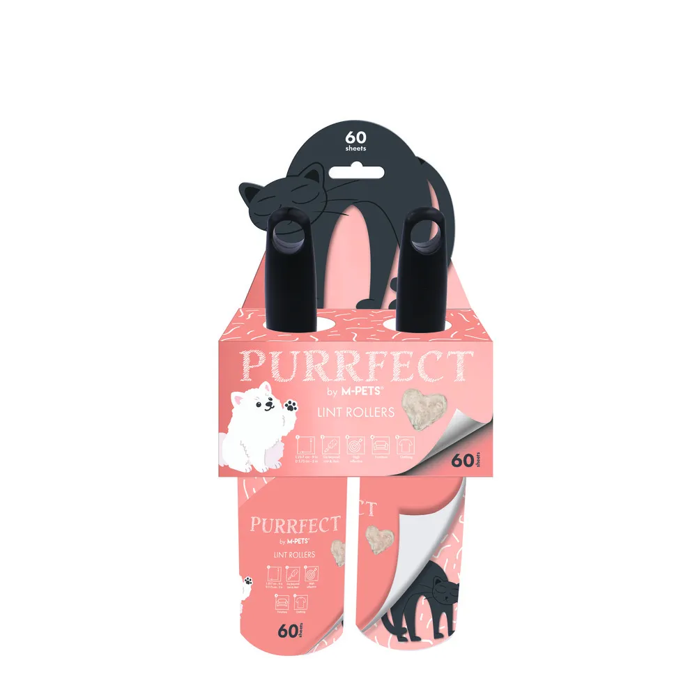 M-PETS Purrfect Lint Rollers Pink 60 Sheets