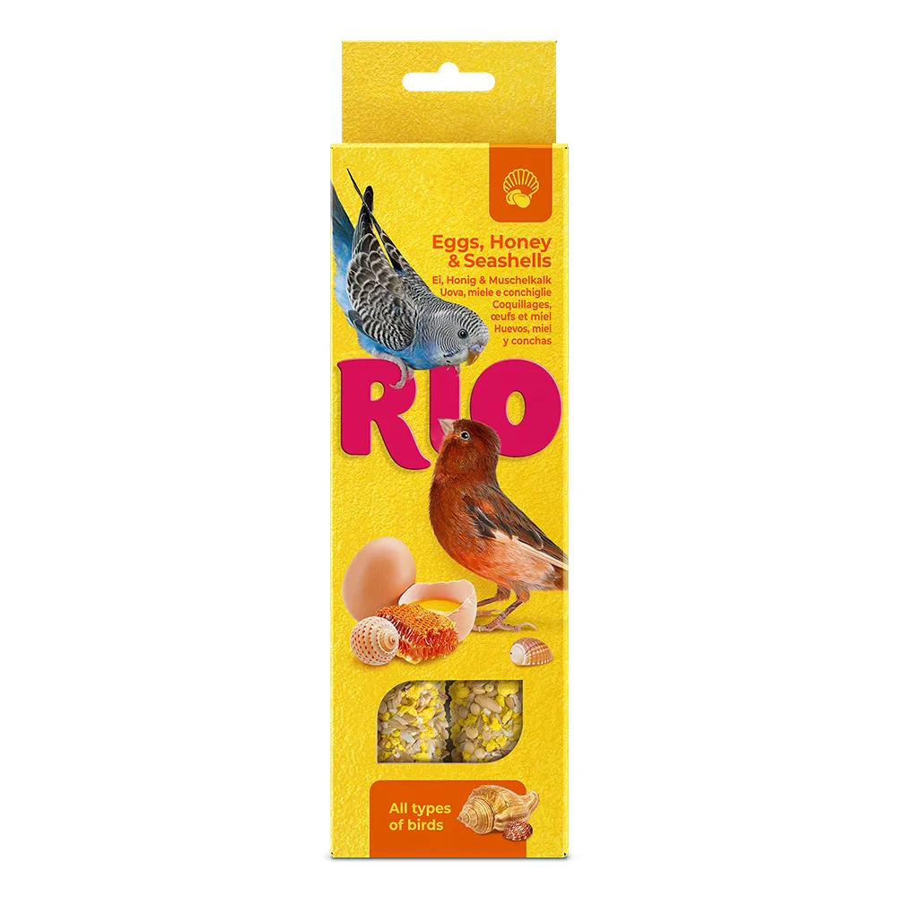 RIO Sticks for all types of birds with eggs and seashells 2x40g