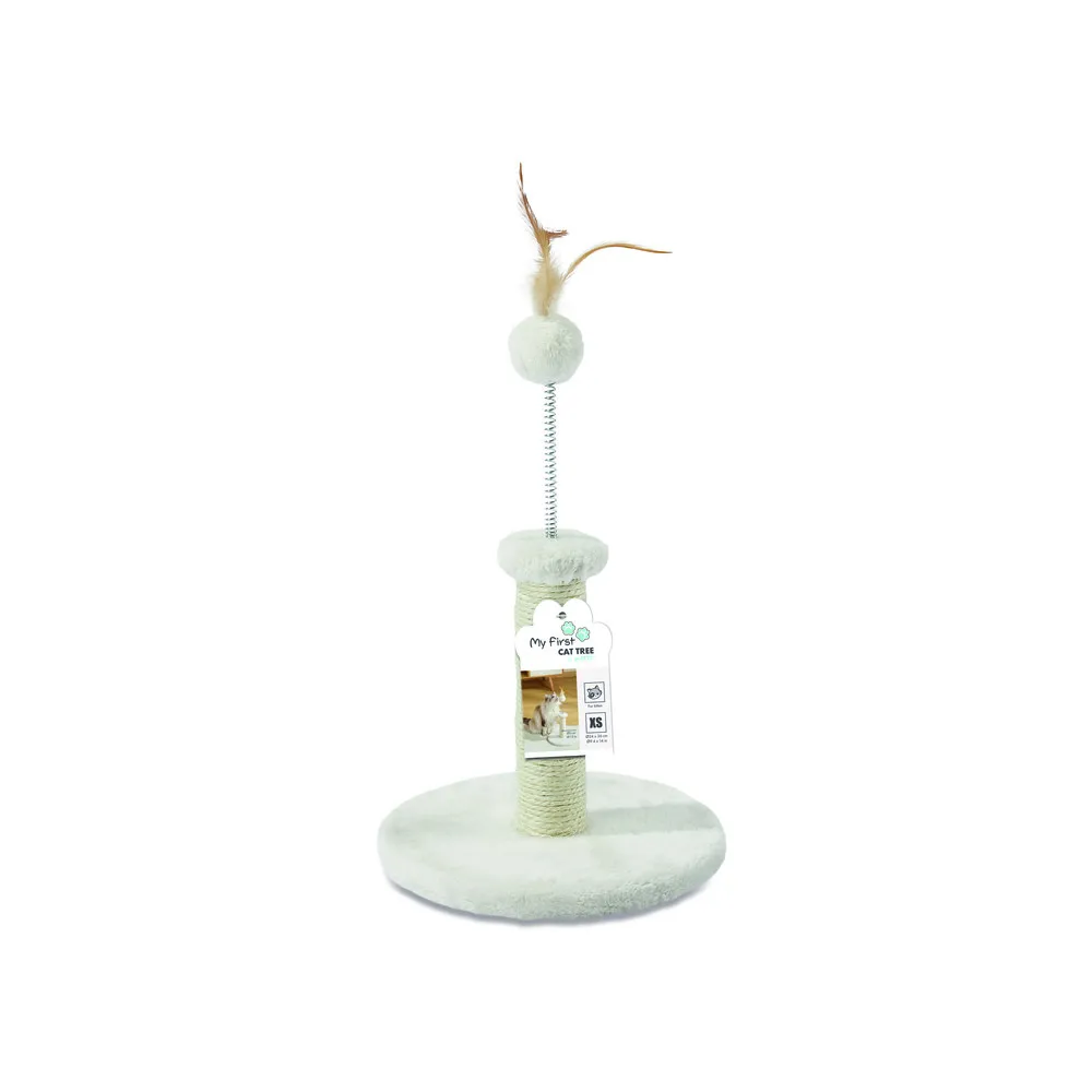 M-PETS My First Cat Tree Feather White