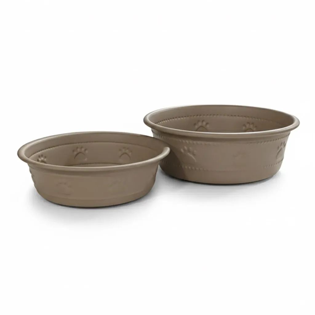 Premium Bowl Paw Embossed – Brown 260ML