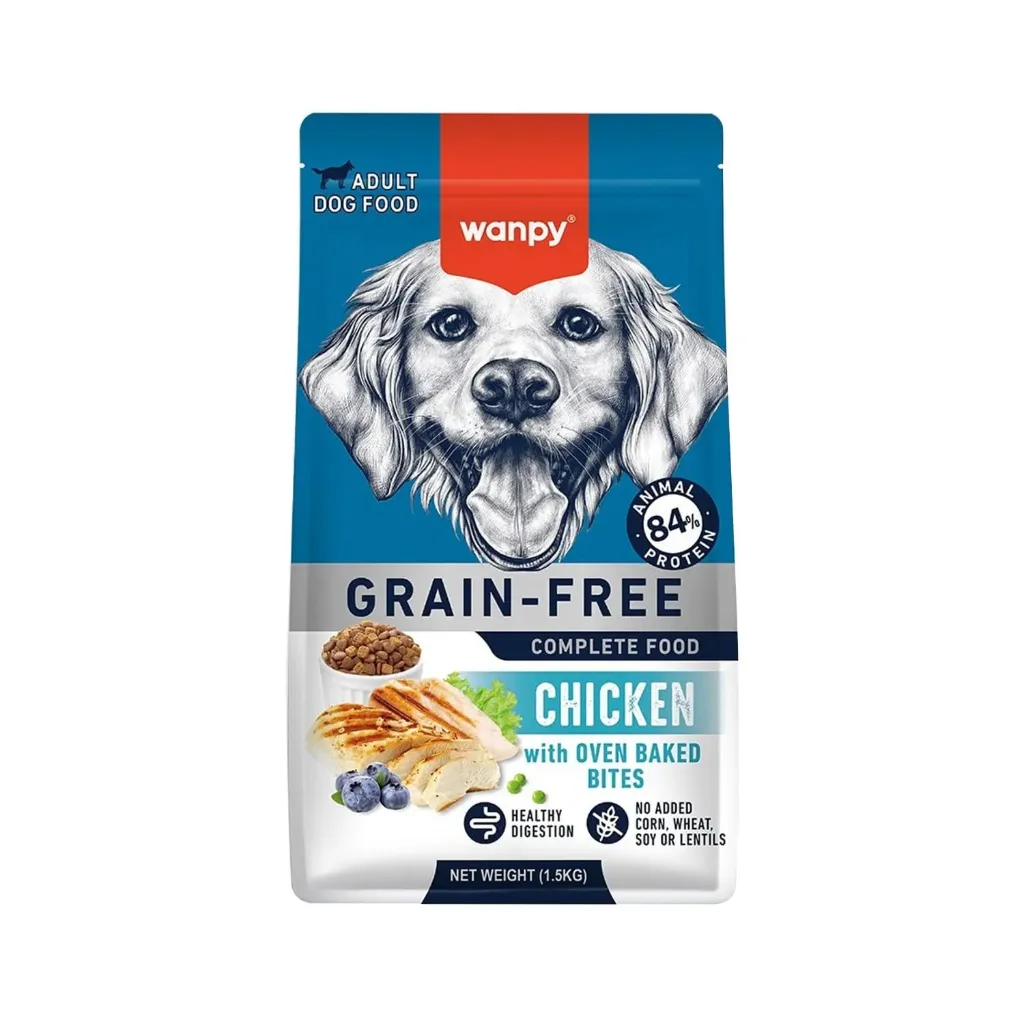 Wanpy Grain Free Complete Food for Adult Dog – Chicken Recipe 1.5kg