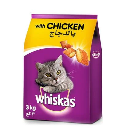 Whiskas Adult Chicken Dry Cat Food 3kg