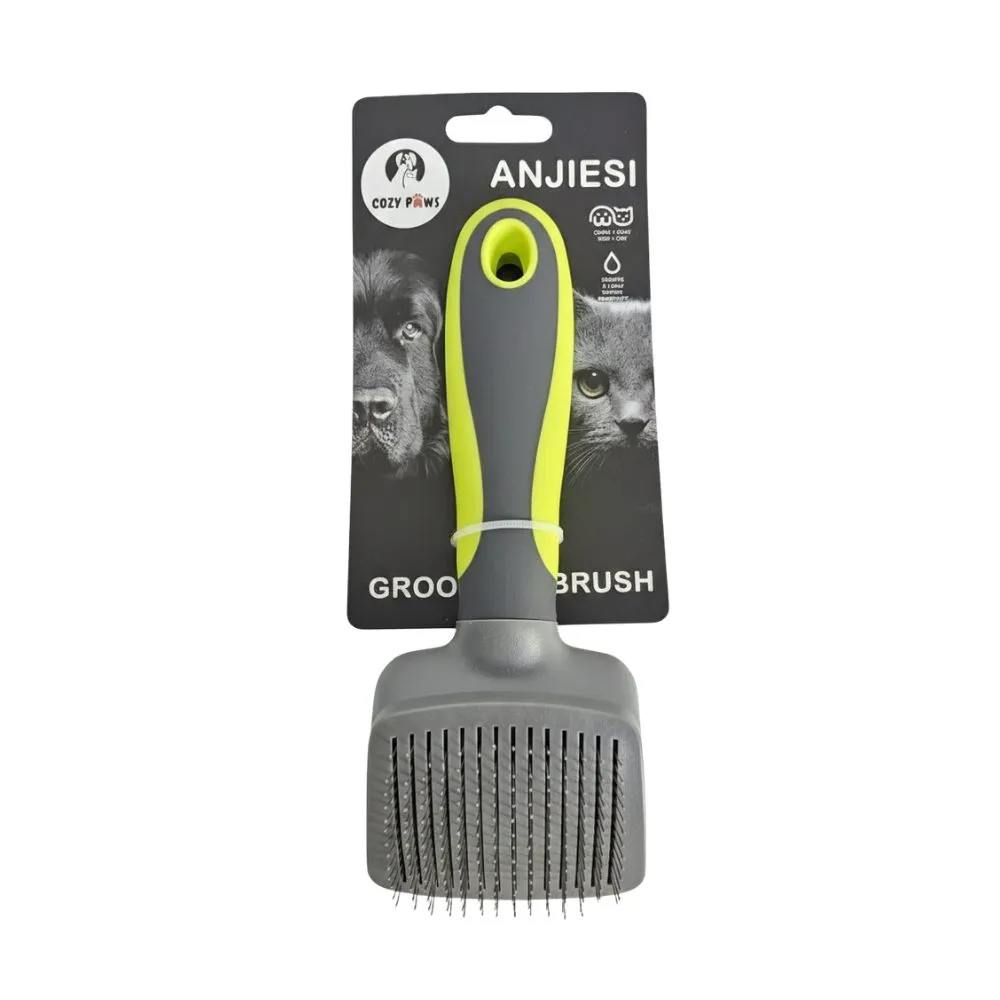 Cozy Paws Pet Slicker Brush Small, Green Handle- 20x7.5cm