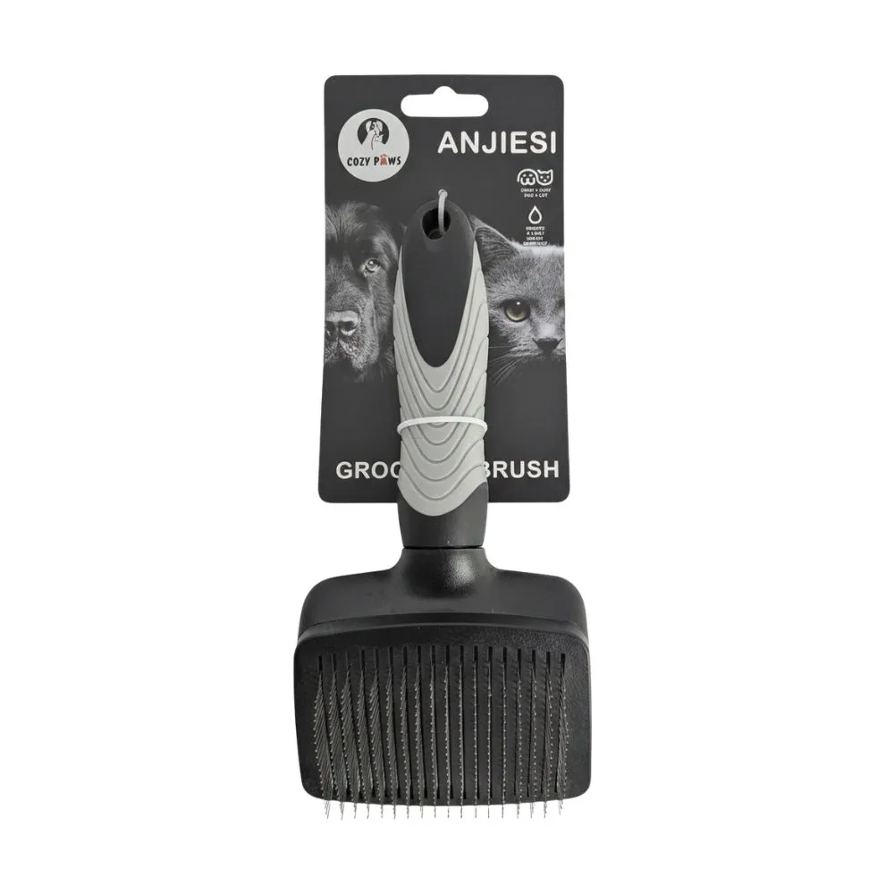 Cozy Paws Pet Slicker Brush, Medium, Grey Handle-22x10cm