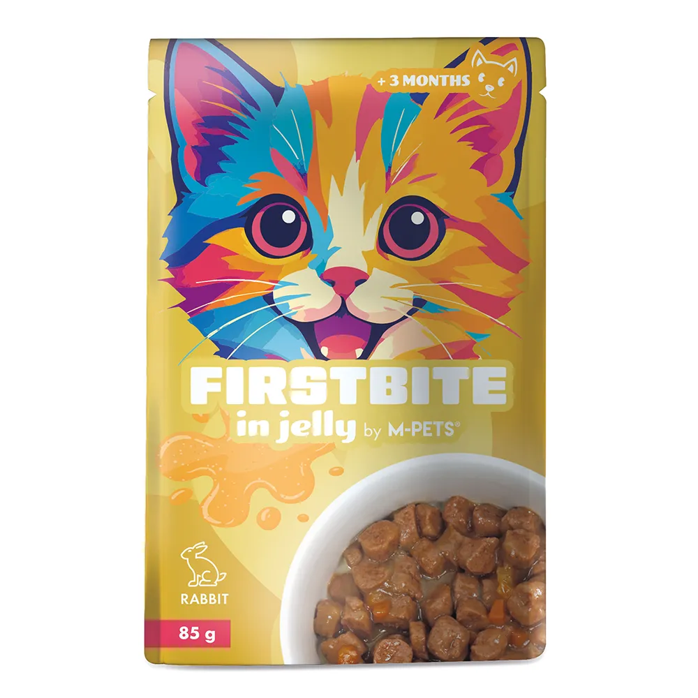 M-PETS Firstbite Rabbit in Jelly Wet Food Pouches for Cats 85g