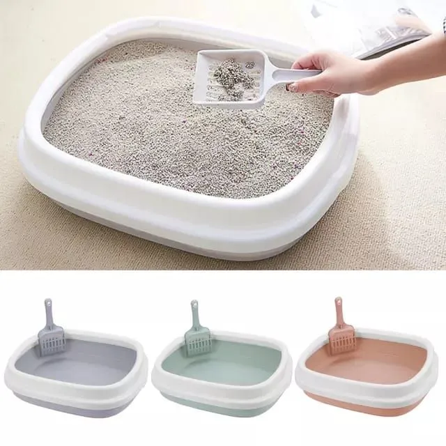 Saas Cat Litter Box + Border + Scoop (48x40x14 CM)