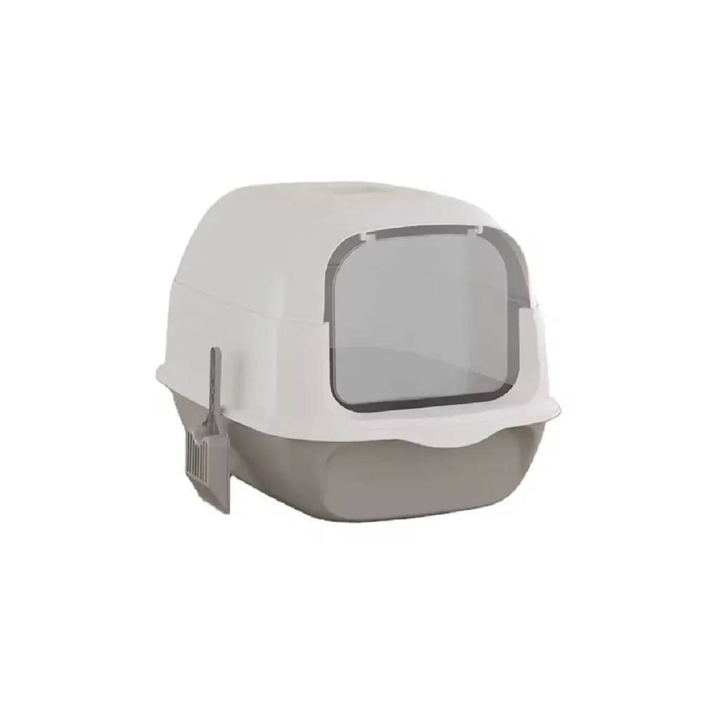 Saas Enclosed Cat Litter Box 50x35x33 Cm (Gray)