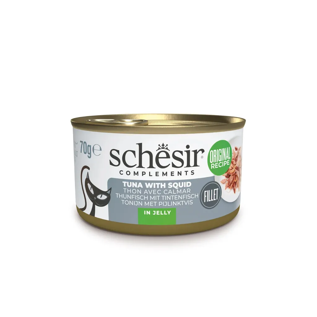 Schesir Complements Cat Wet Food in Jelly Can- Tuna With Hake 70g