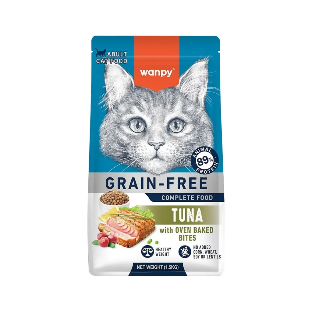 Wanpy Grain Free Complete Food for Adult Cat – Tuna Recipe  1.5kg