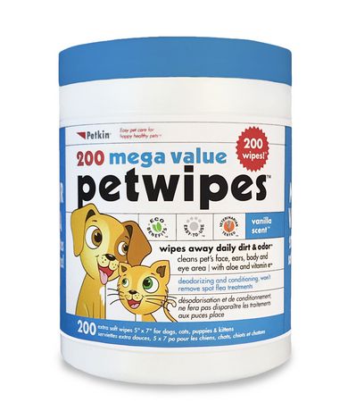 Petkin Pet Wipes Extra Mega Valu 200pcs