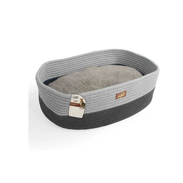 Oval Rope Cat Bed Grey