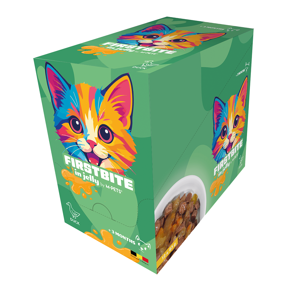 M-PETS Firstbite Duck in Jelly Wet Food Pouches for Cats 12x85g